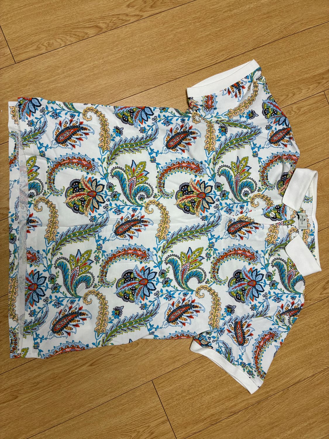 ETRO 흰색 반팔 카라티 95~100 상품이미지1