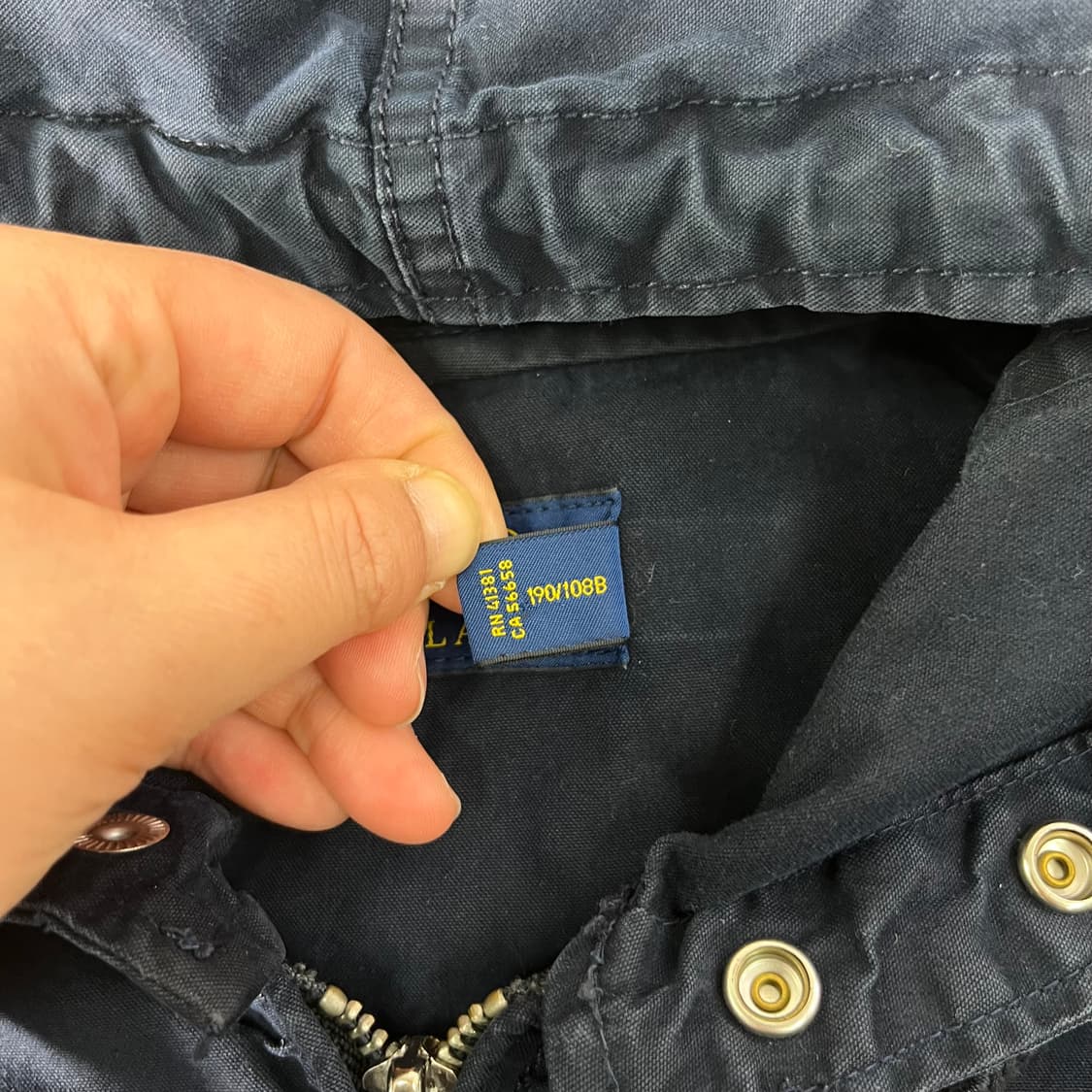 105 폴로랄프로렌 네이비 코튼 쉘 후디 풀 집업 자켓  상품이미지5