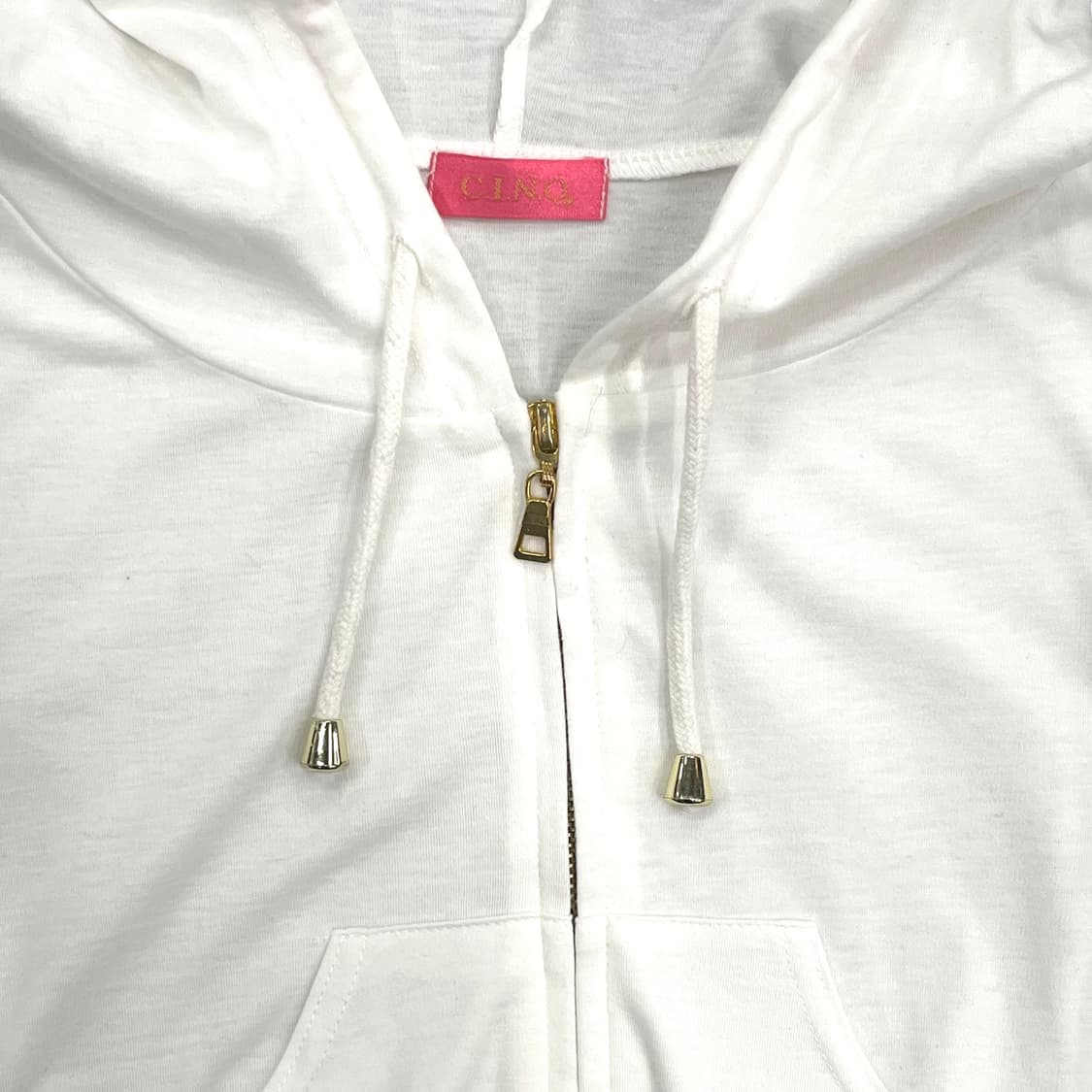 White Crop Hood Short Sleeve zipup 상품이미지4