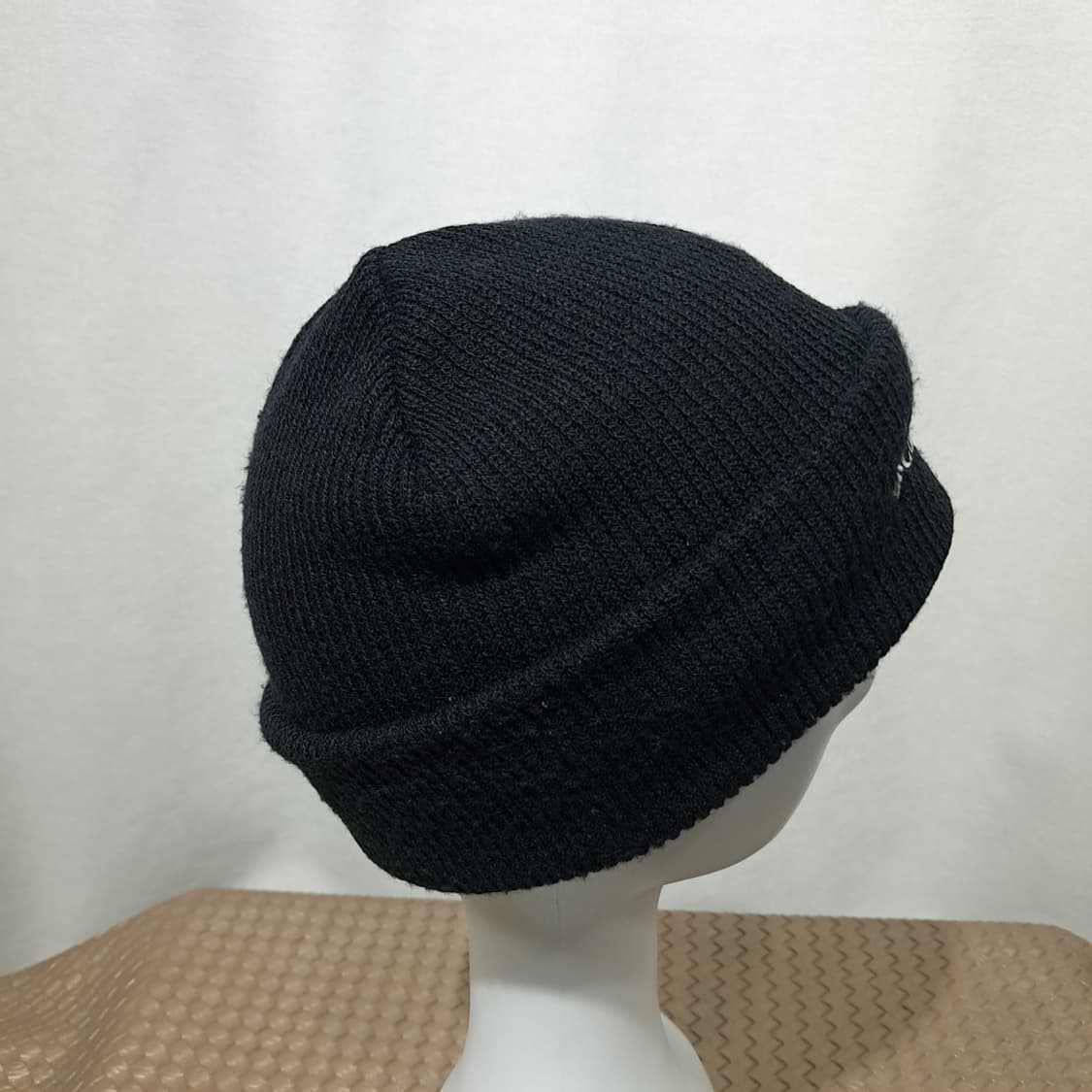 대만판 콜롬비아 90s 블랙 립 니트 화이트 자수 로고 비니 P2014 상품이미지4