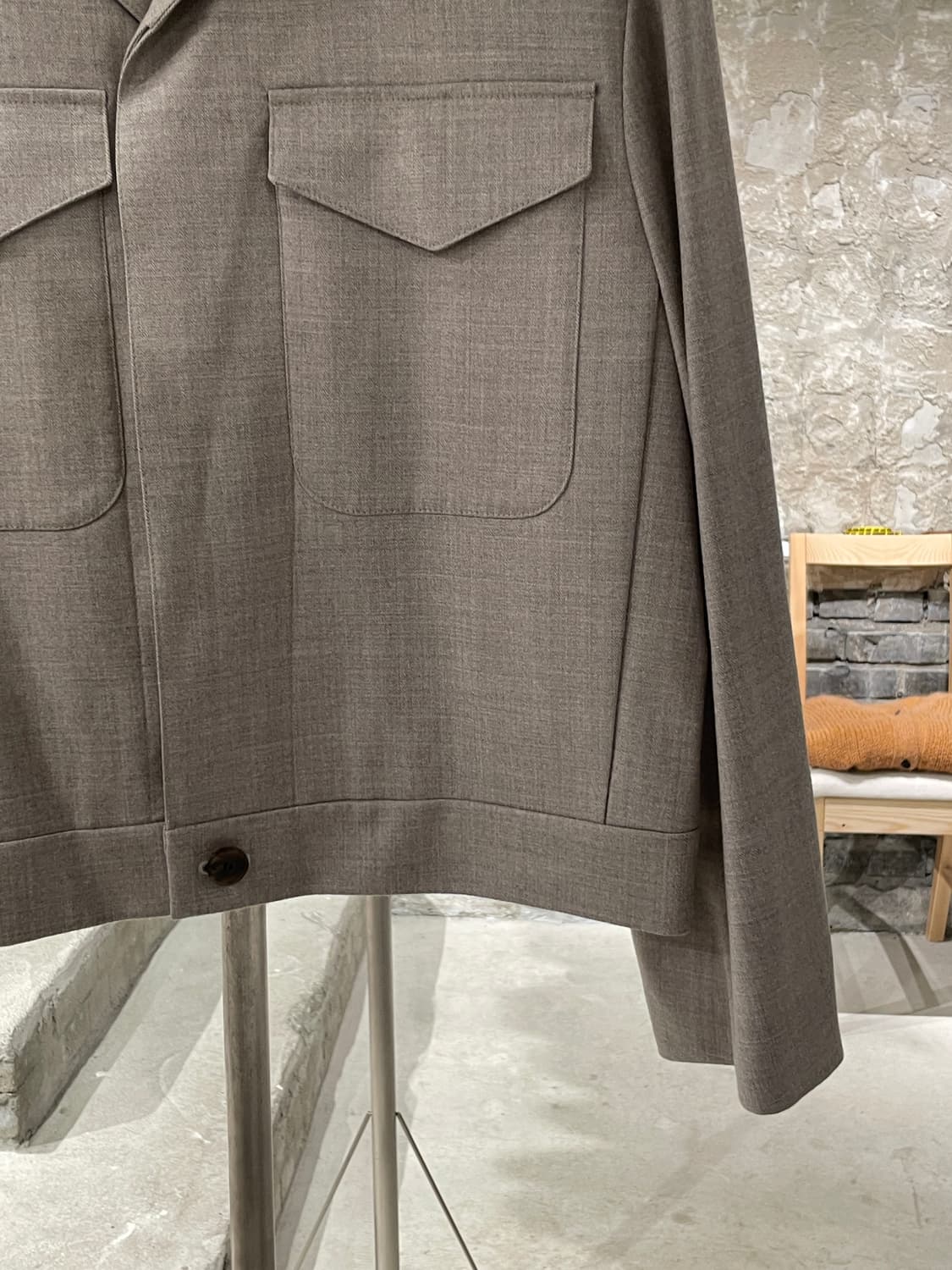 토니웩 샌드 패치 포켓 헤링본 울 필드 자켁 상품이미지5