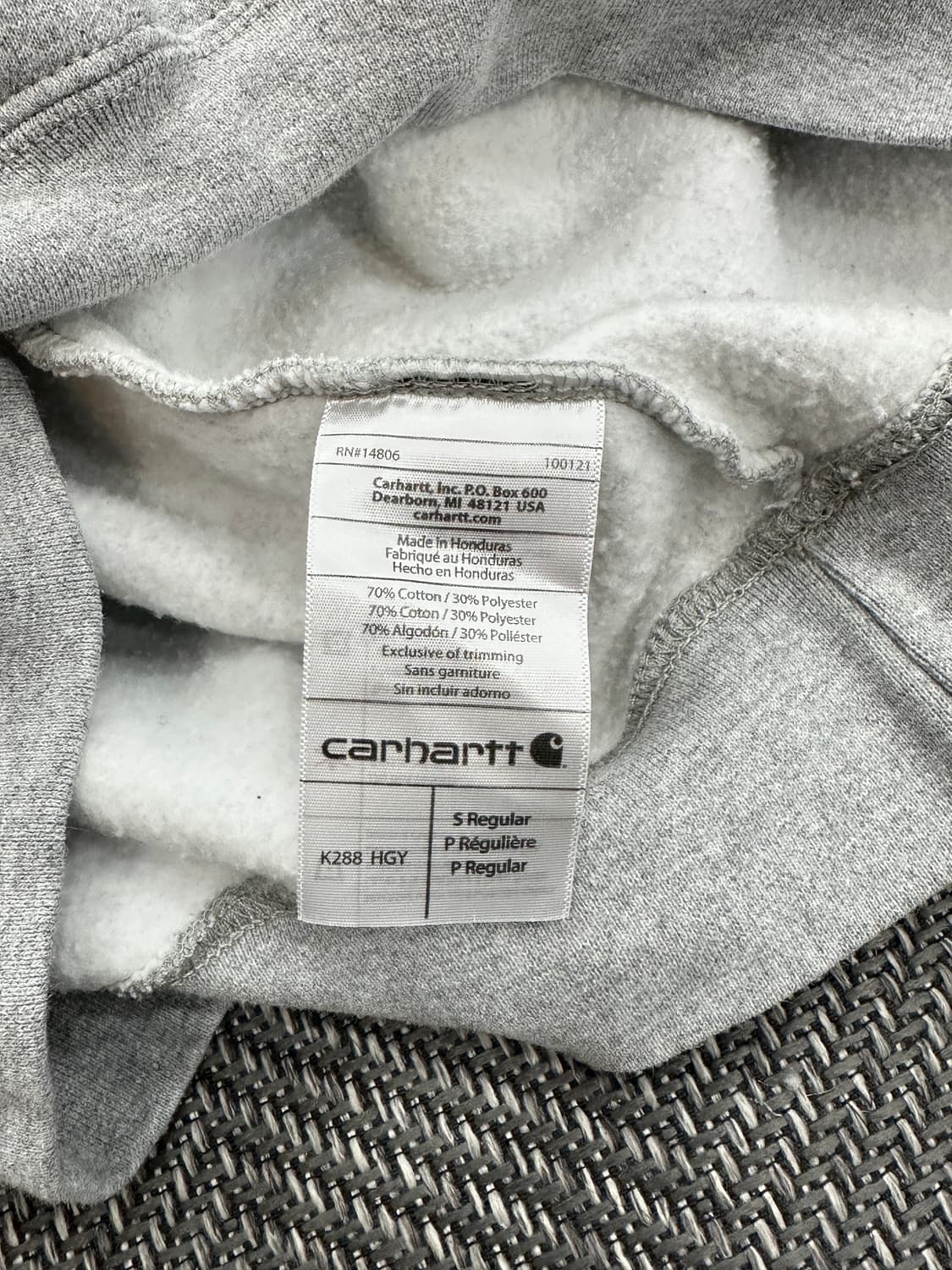 칼하트 후드티 그레이S 상품이미지5