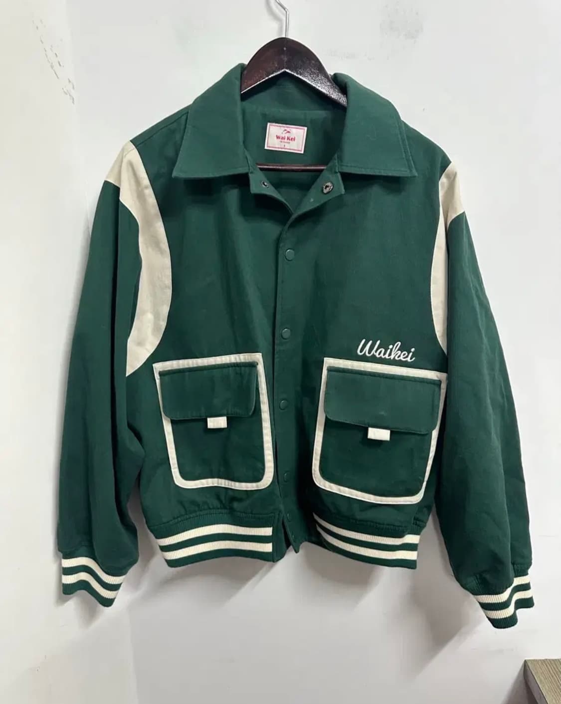 Wai Kei 와이케이 그린색 야구 점퍼 상품이미지1