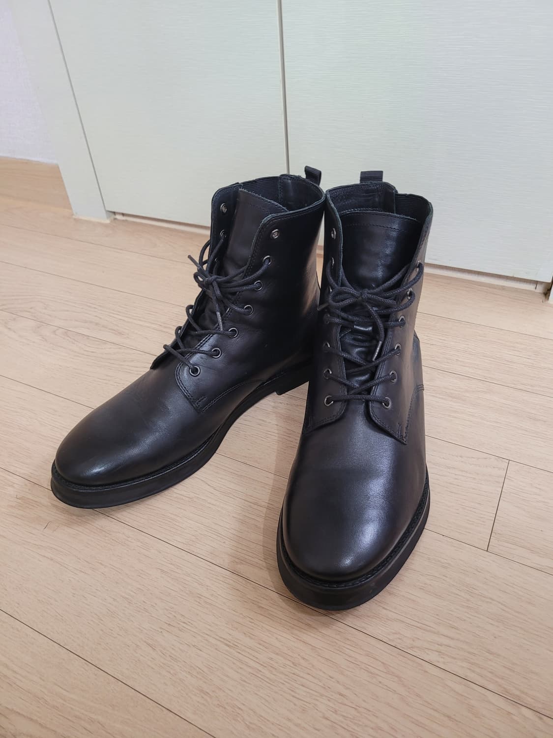 자라 ZARA 남자 레더 워커 부츠 280 블랙 상품이미지1