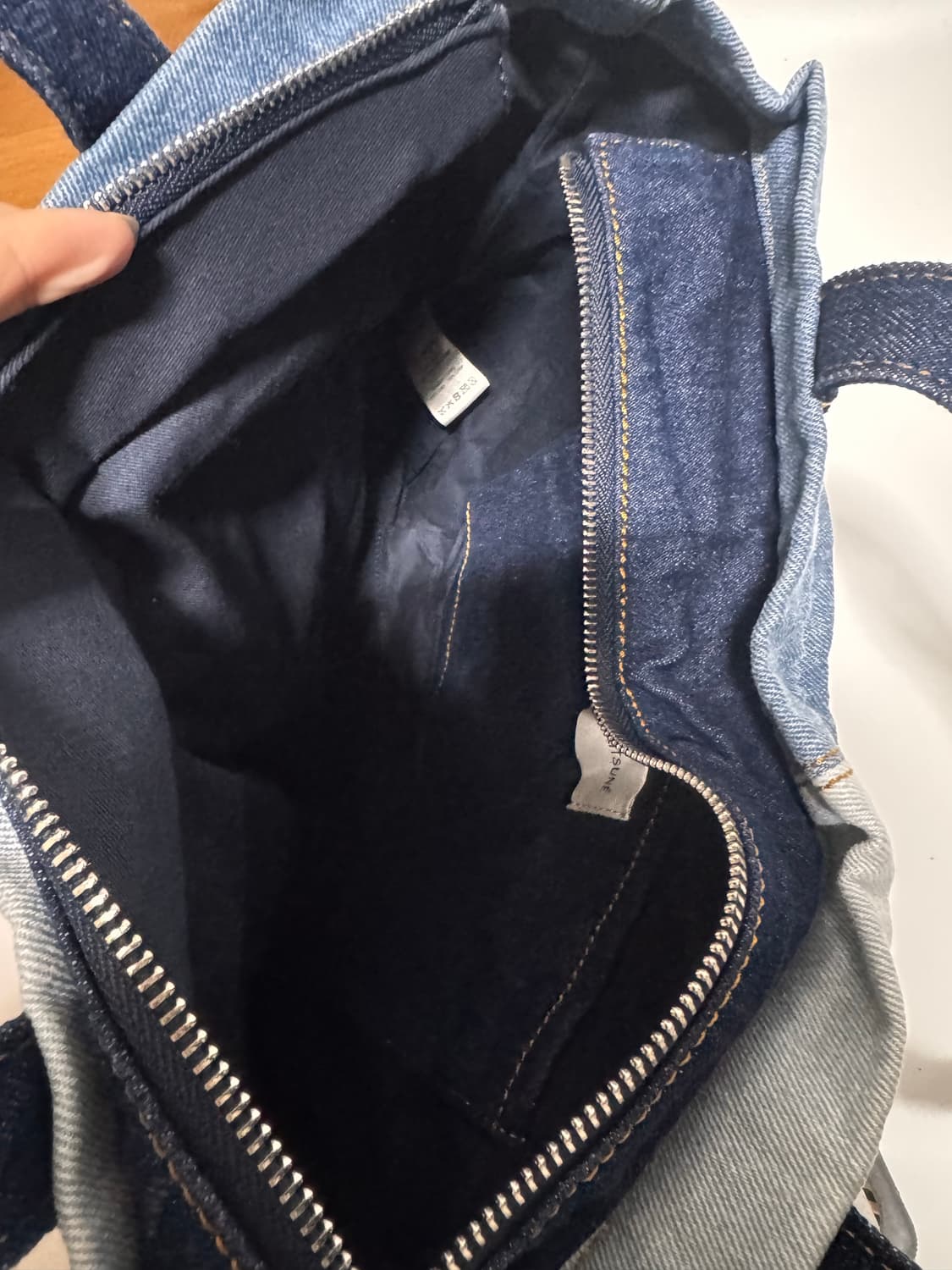 메종 키츠네 폭스 헤드 미디움 데님 토트백 상품이미지3