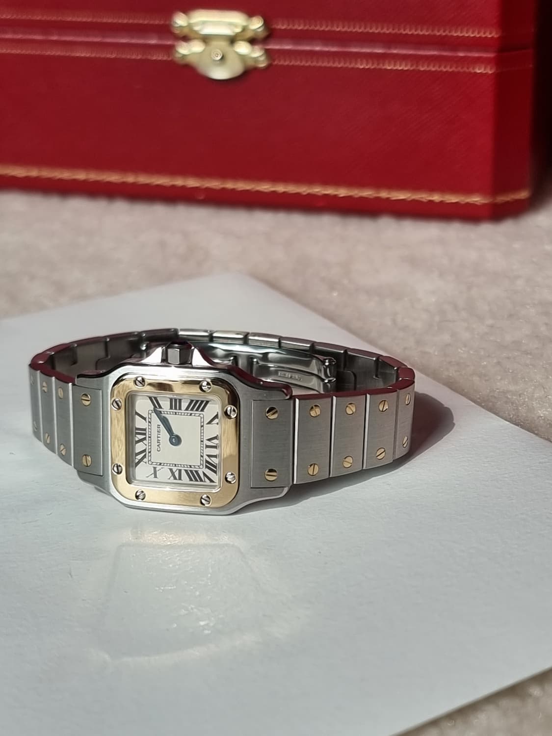 [까르띠에 정품 보증서] 산토스 갈베 18K 콤비 쿼츠 스몰 여성시계 상품이미지4