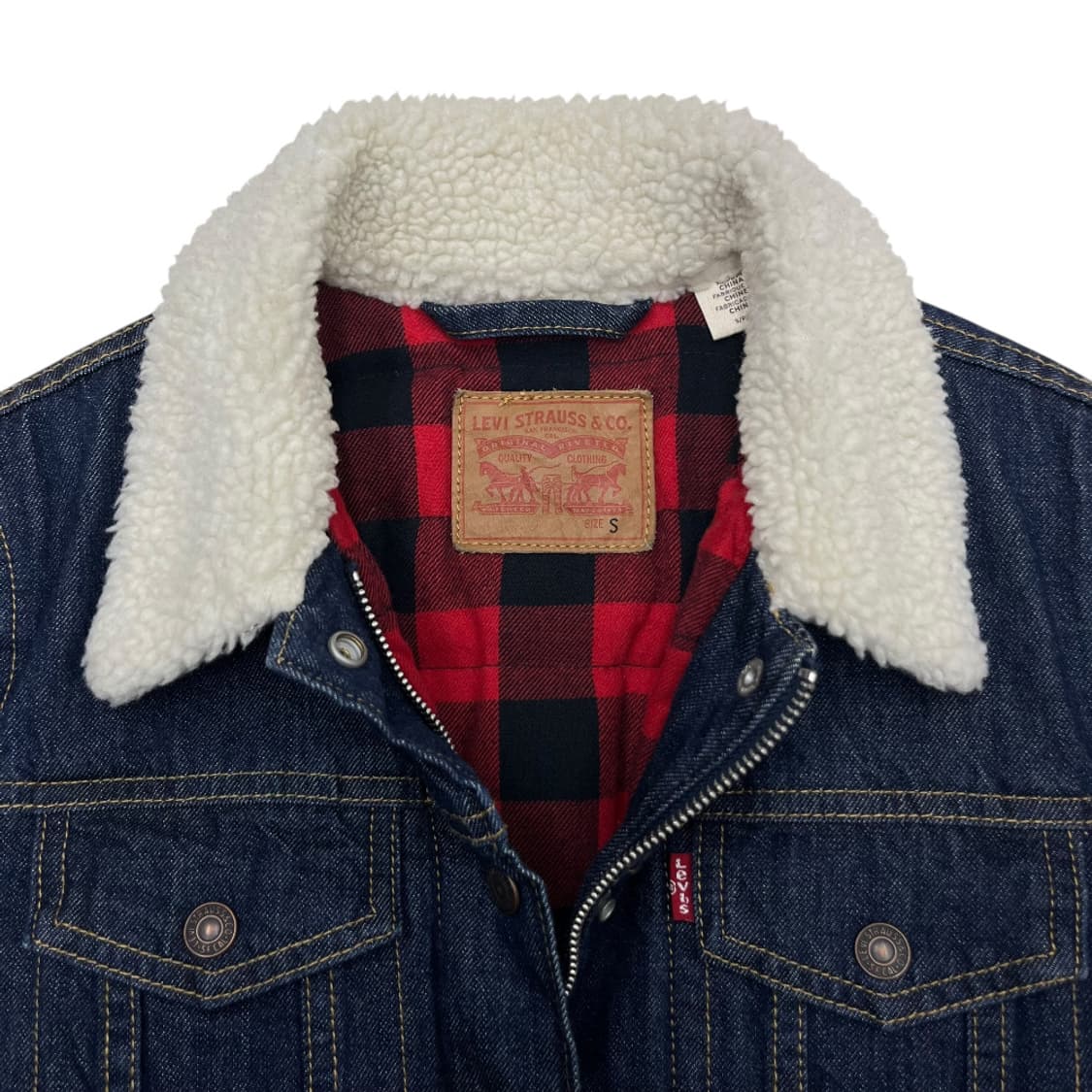 리바이스 뽀글이 카라 데님 자켓 S 상품이미지5