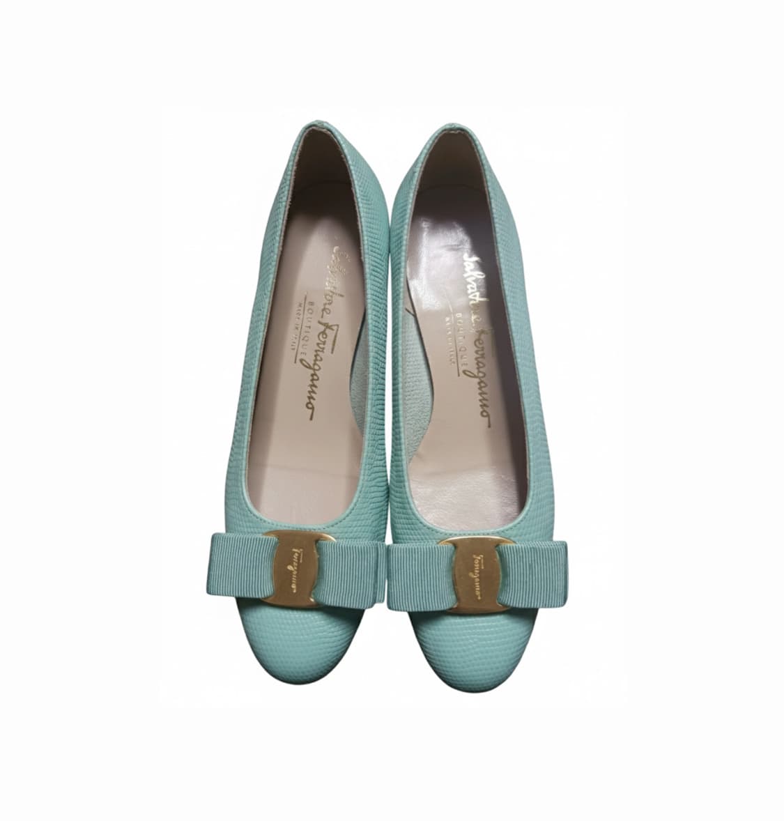 페레가모 y2k 민트 바라보우 펌프스힐 상품이미지1