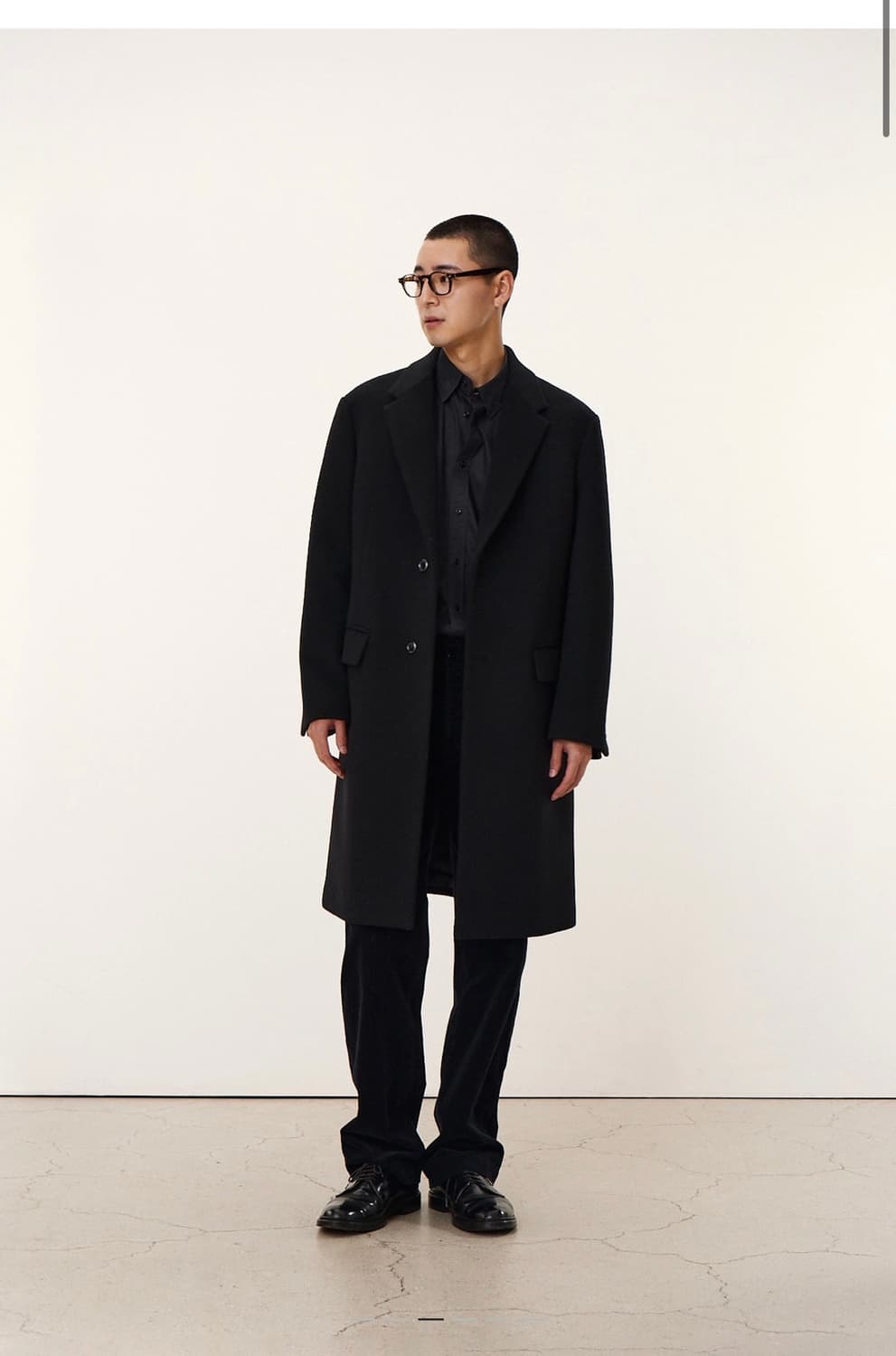 포터리 캐시미어 블렌드 울 코트 다크 네이비 - 2 상품이미지3