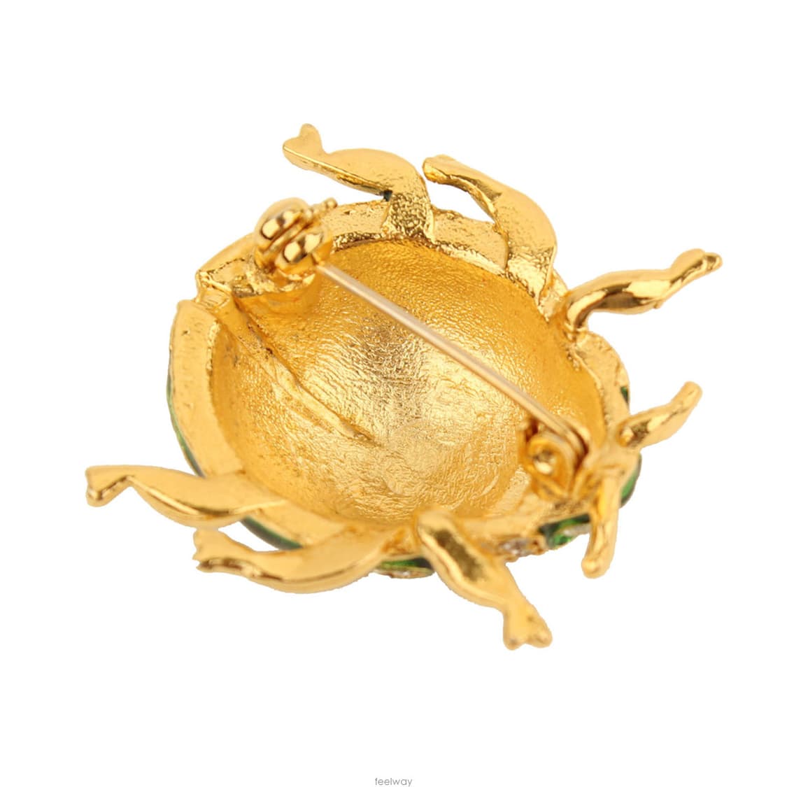 그린&골드 풍뎅이 비즈 브로치 상품이미지3