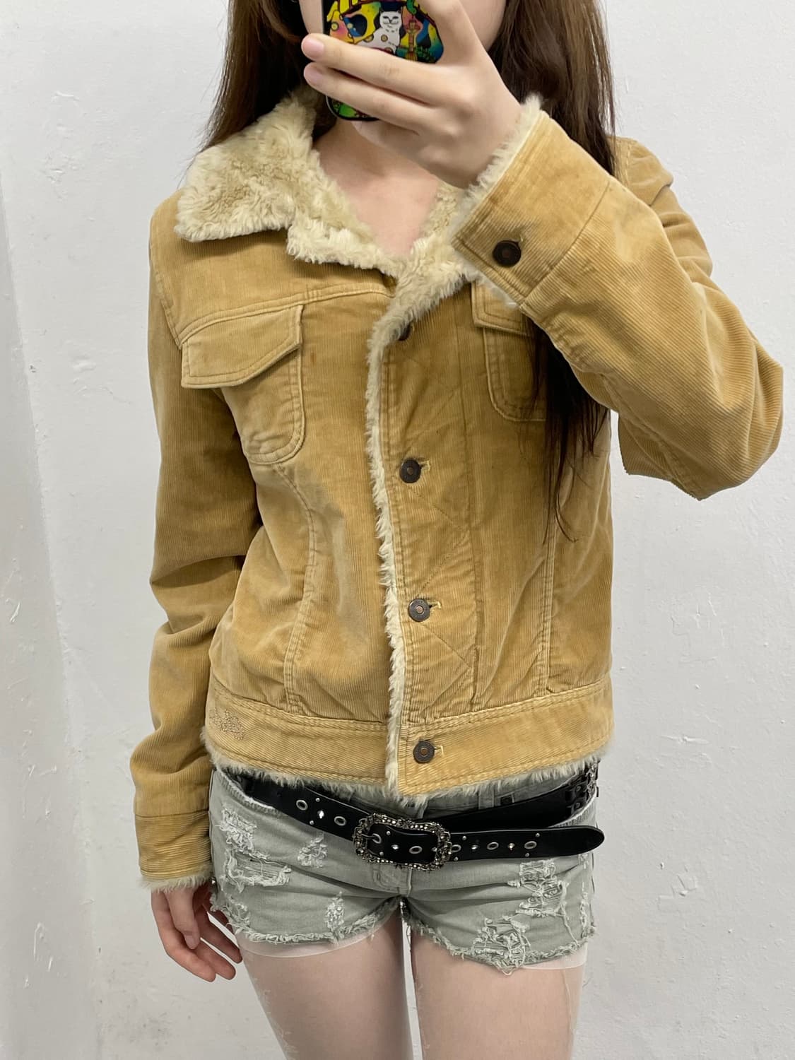 시슬리 코듀로이 양털 트러커 자켓 상품이미지5