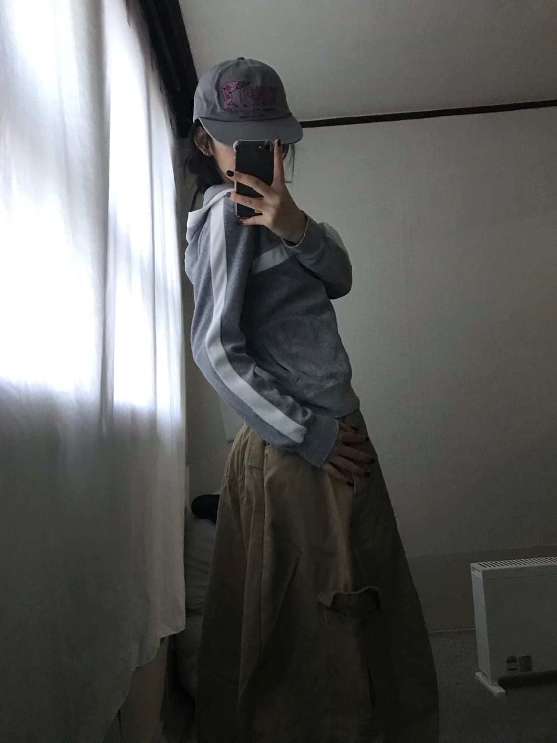 나이키 그레이 벨벳 후드집업 상품이미지5