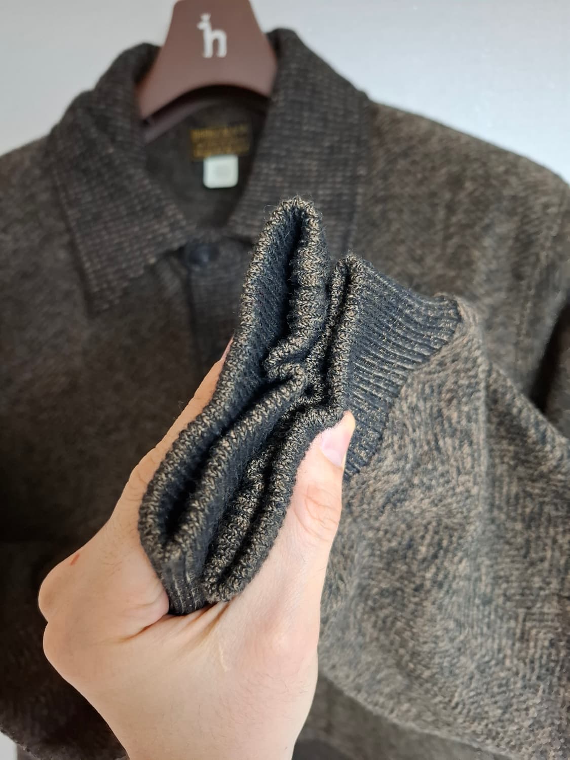 L 더블알엘 자카드 앵거스 헤링본 버튼 가디건 자켓 상품이미지5