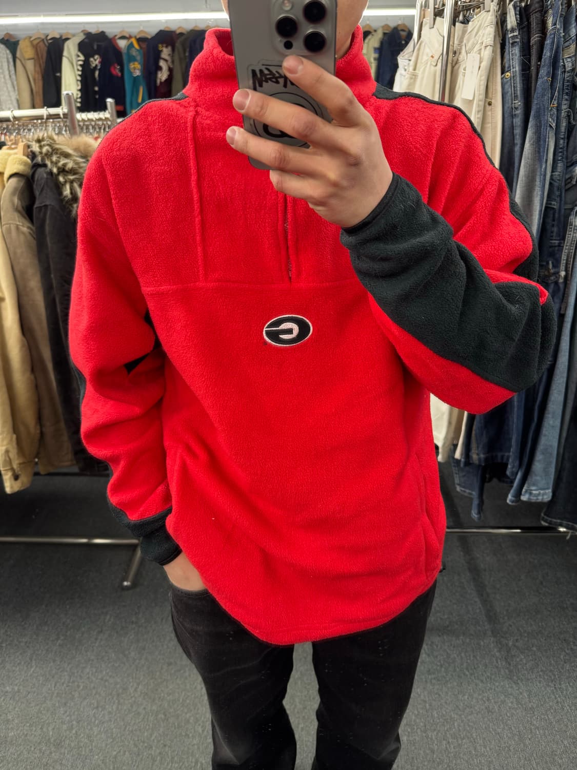 M)스타터 빈티지 배색 아노락 플리스 자켓 상품이미지1