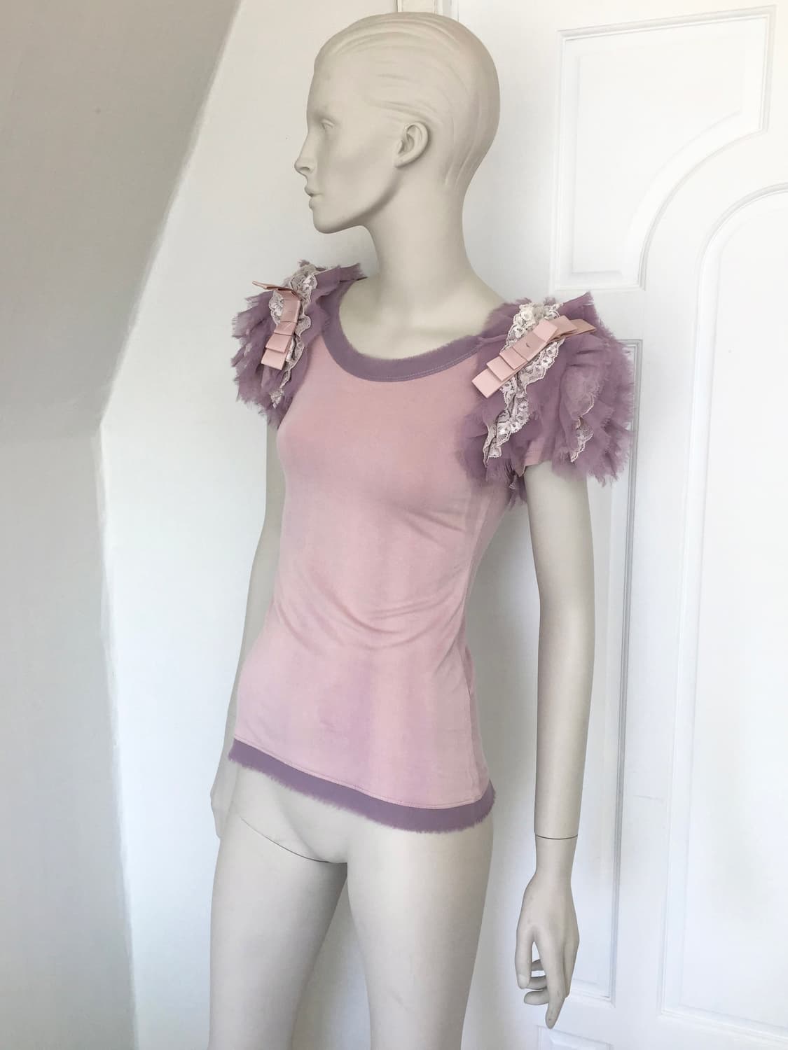 Decorative Sleeve Detail Purple Top 상품이미지3