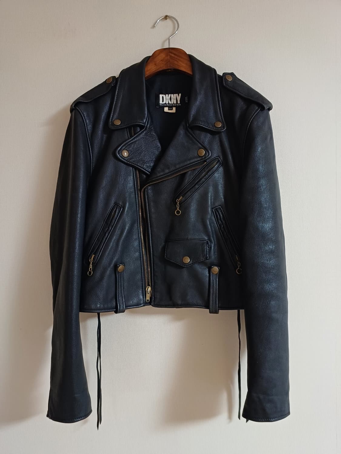 90s DKNY 가죽 라이더 레더자켓 블랙 생로랑 셀린느 에디슬리먼 상품이미지4