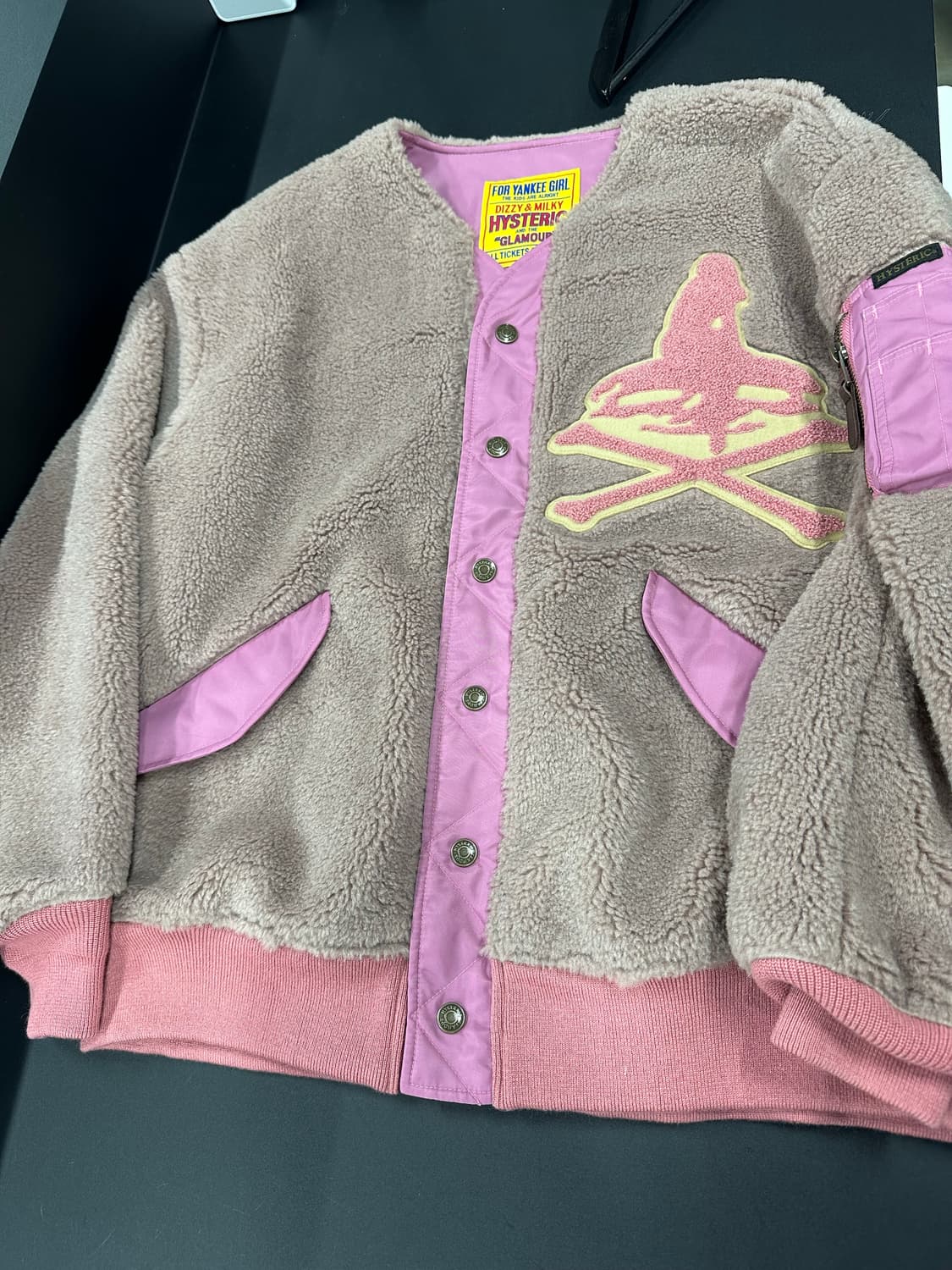 히스테릭 글래머 스컬 패치 퍼 블루종 자켓 상품이미지3