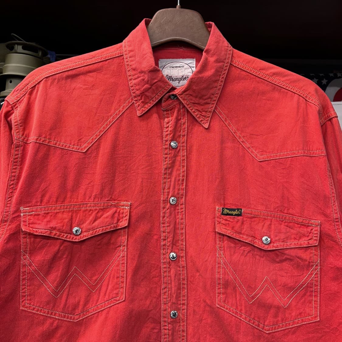 80s 랭글러 어센틱 스티치라인 웨스턴 포켓셔츠 N443 상품이미지3