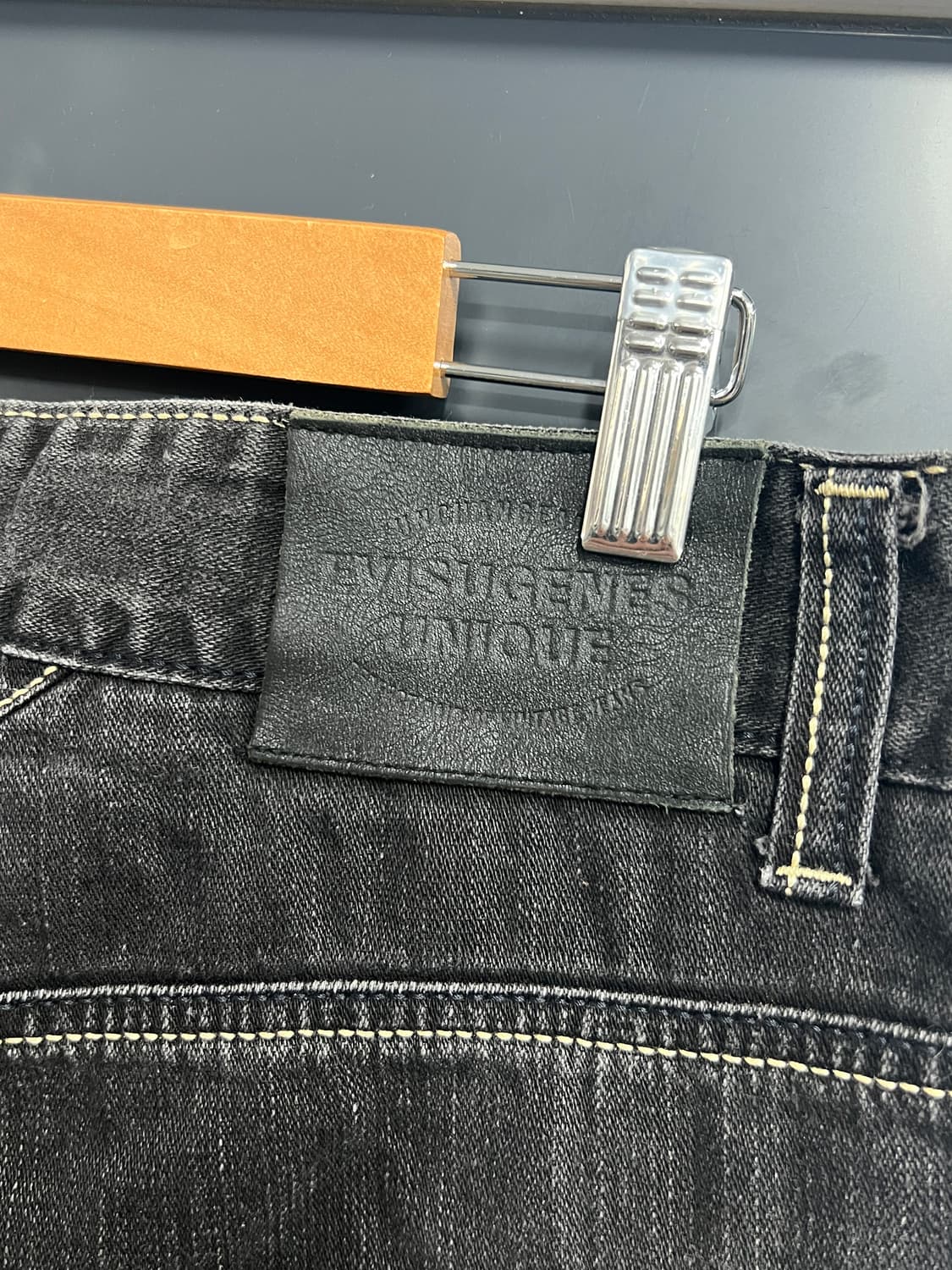 Evisu 에비수 엔지니어드 나팔핏 부츠컷 흑청 데님 팬츠 상품이미지3