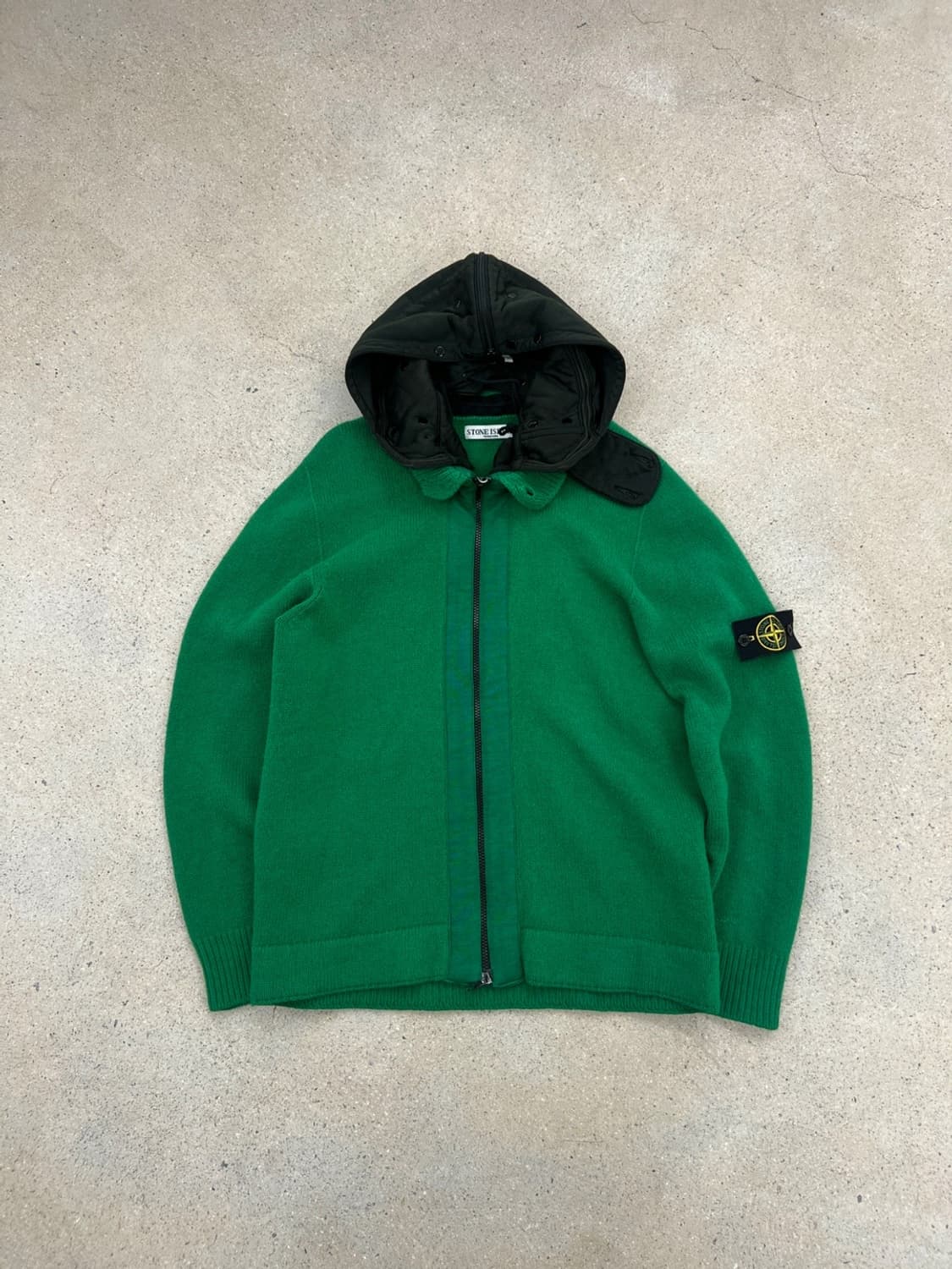 스톤아일랜드 00s 와펜 디테처블 니트 후드 집업 상품이미지4