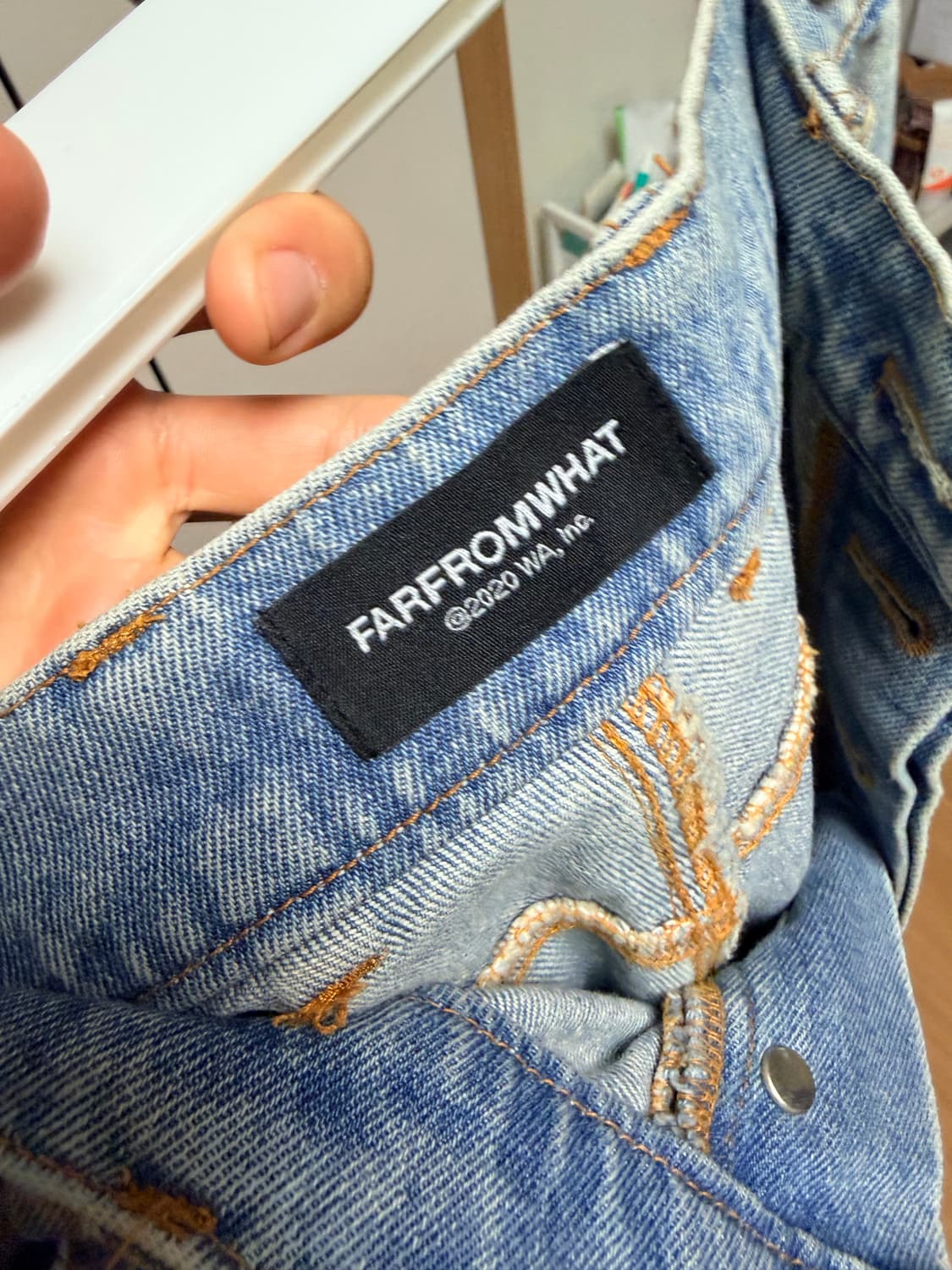 파프롬왓 워시드 핀턱 진 2사이즈 상품이미지3