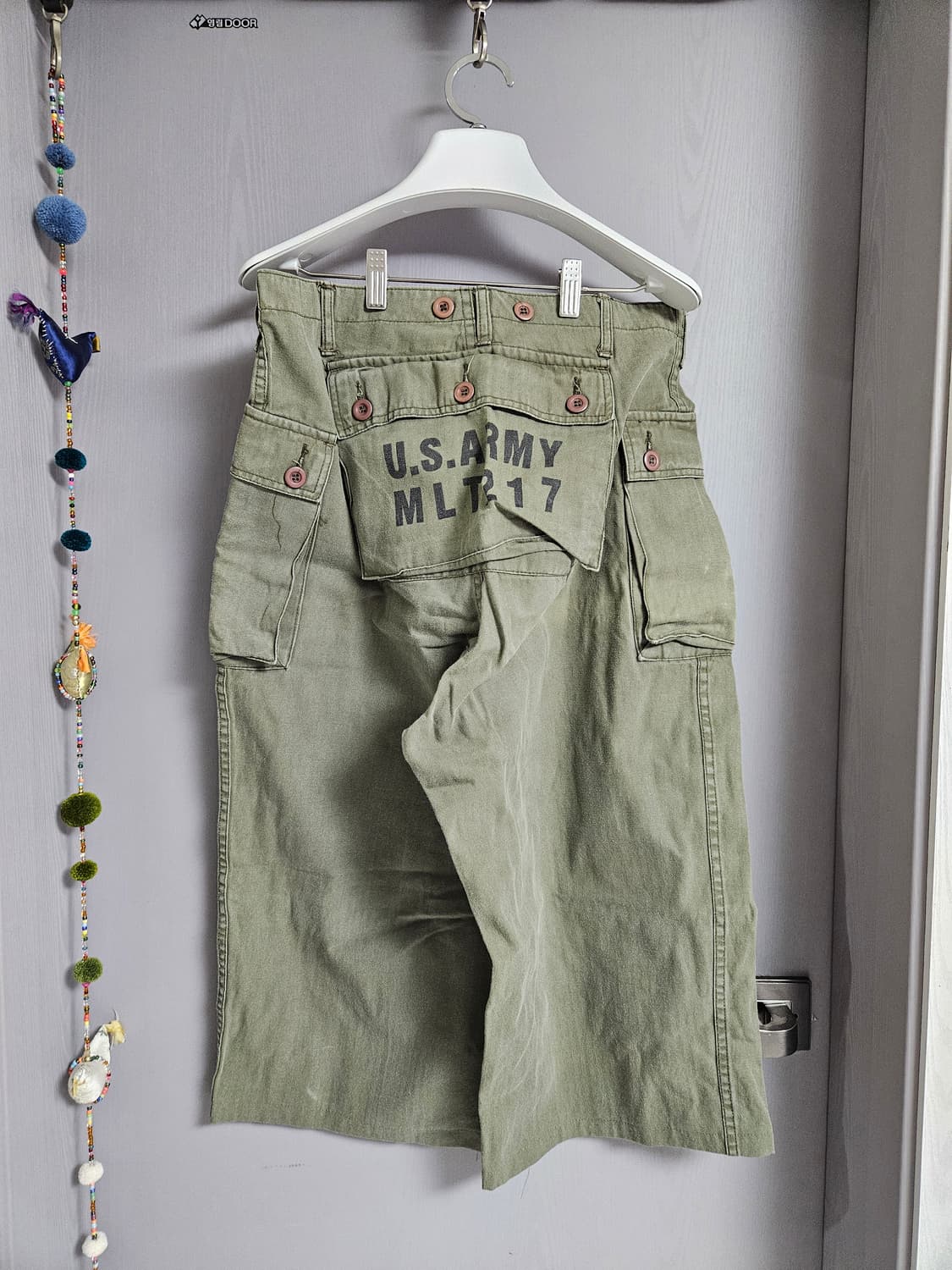 TONGS 카키 U.S. ARMY 와이드 카고 팬츠 상품이미지1