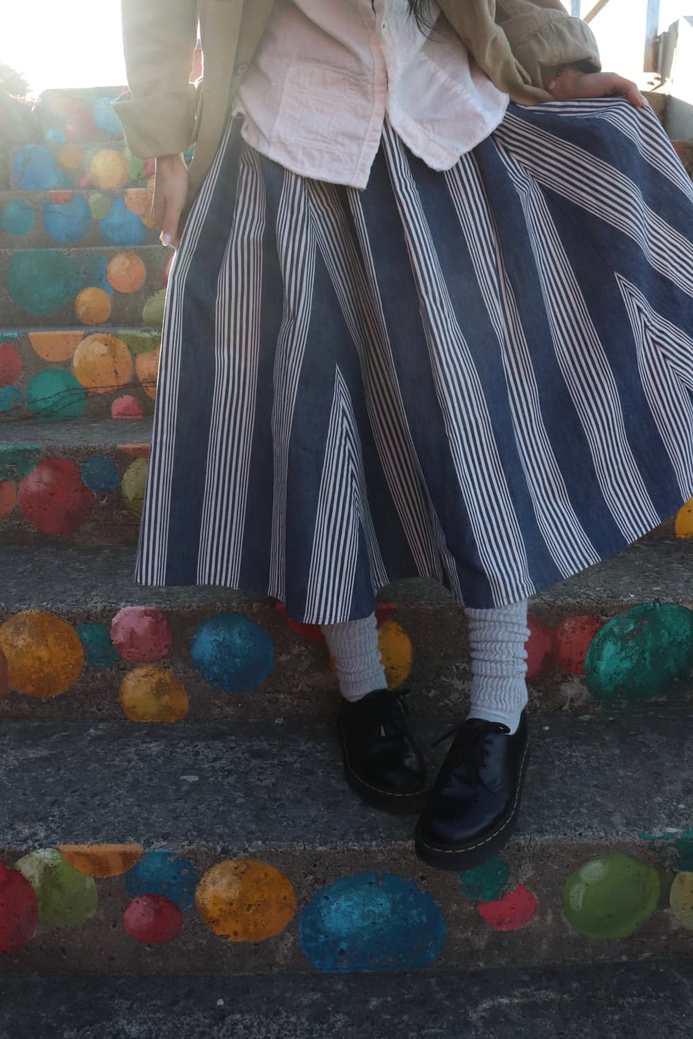 [Beams Boy] Indigo Stripe Skirt 상품이미지10