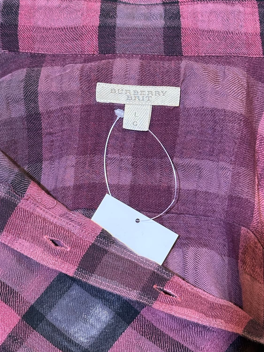 BURBERRY 버버리 버건디체크 셔츠블라우스 상품이미지7