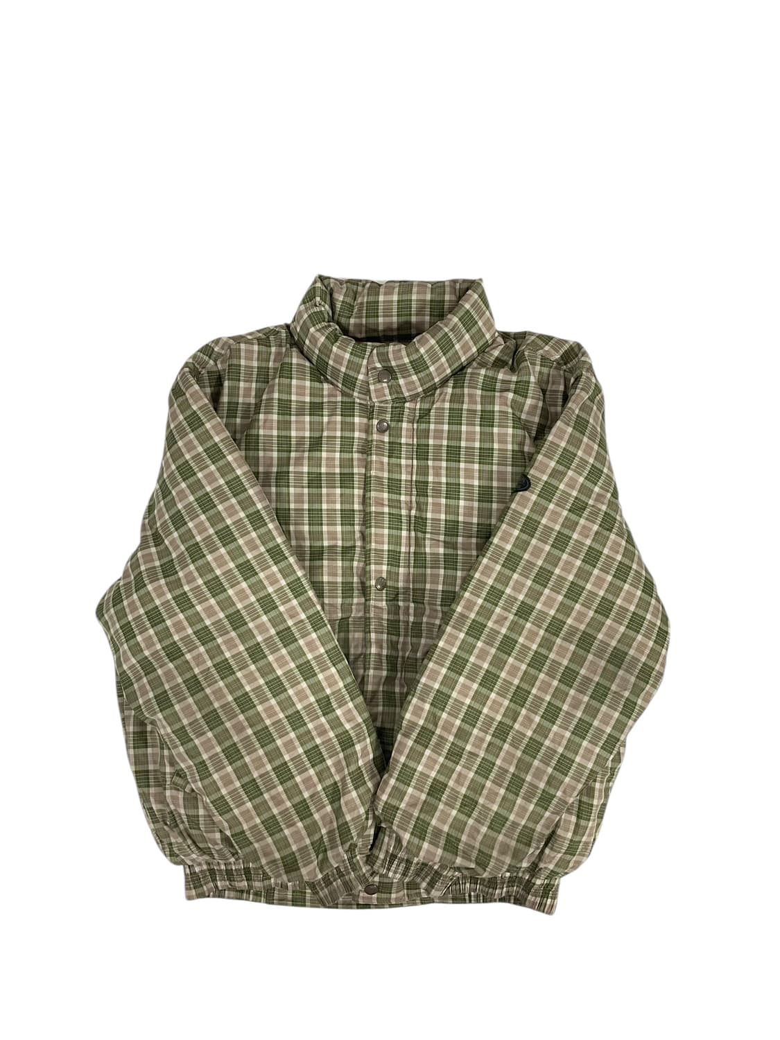Vintage 브라운 그린 체크 패딩 (95) 상품이미지1