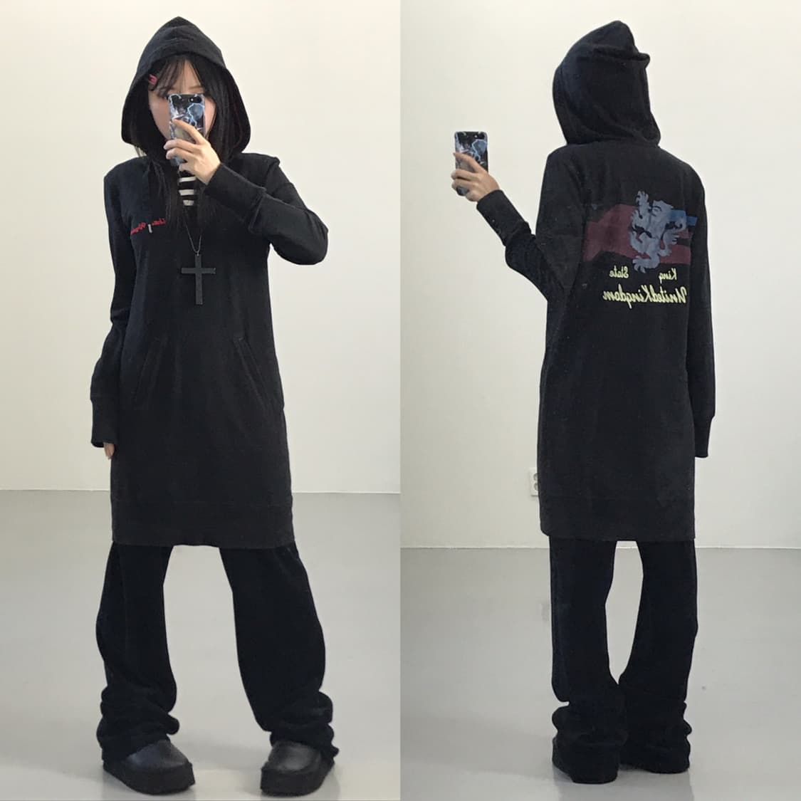 Jpn Y2k Midi Hoodie Onepiece 상품이미지1
