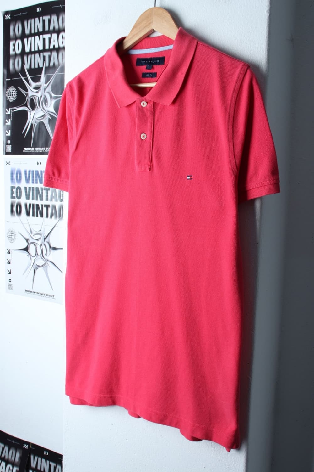 (L-2XL) 타미힐피거 반팔 카라 티셔츠 빅사이즈 핑크-199990 상품이미지1