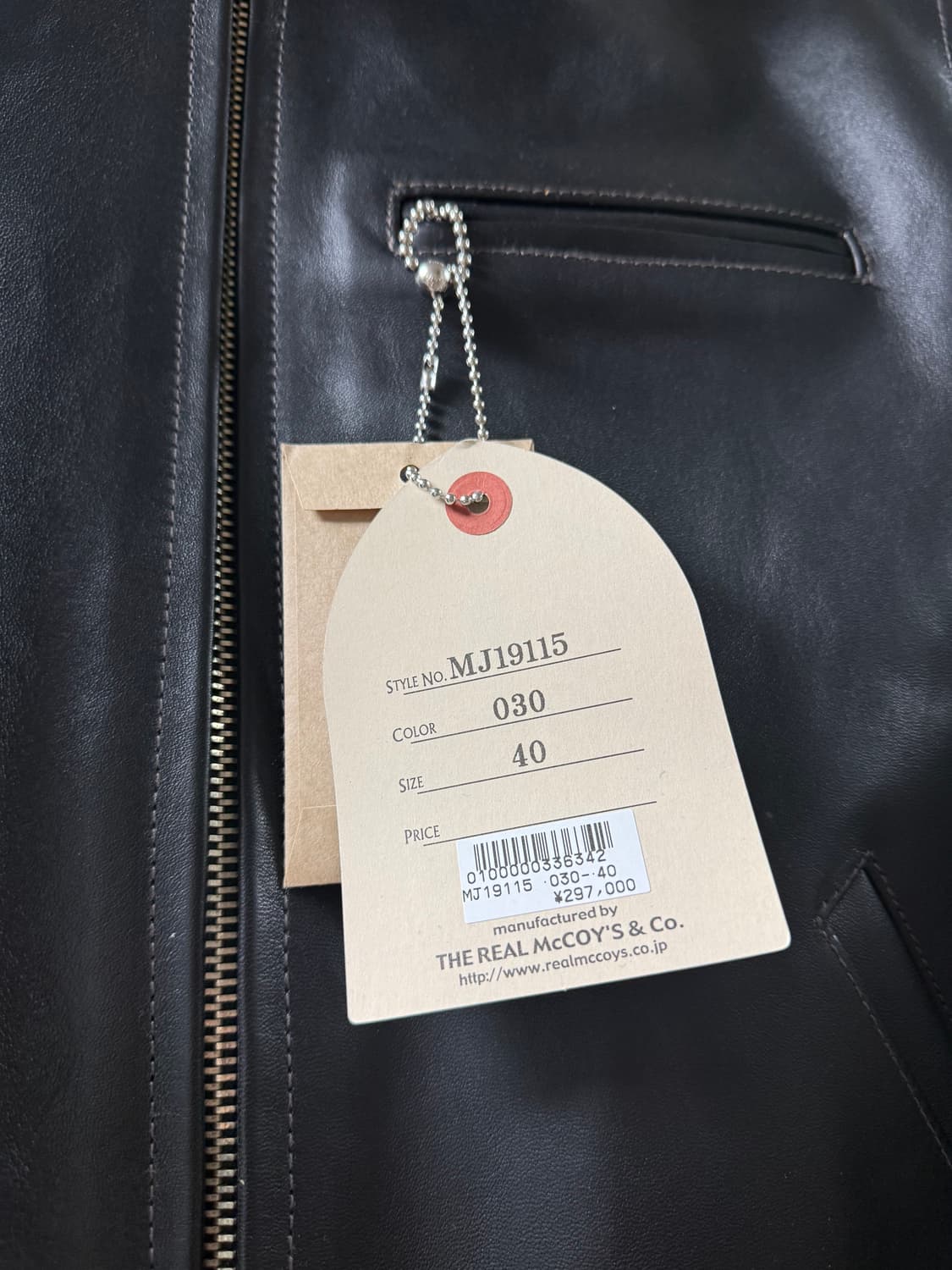 [40사이즈] 리얼맥코이 넬슨 가죽자켓 새상품 상품이미지3