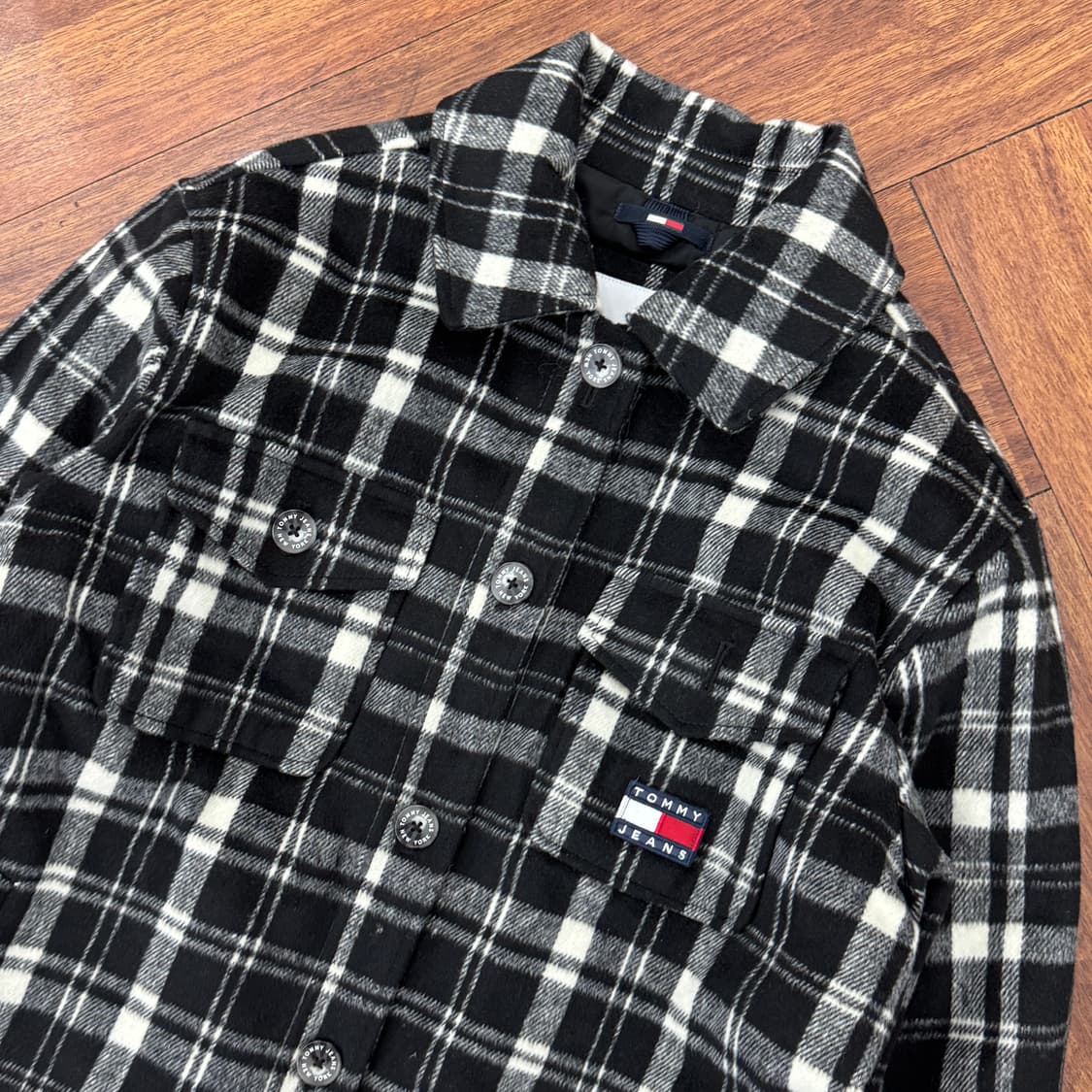 여성용 XL~2XL 타미힐피거 타미진스 체크 코트 자켓  상품이미지5