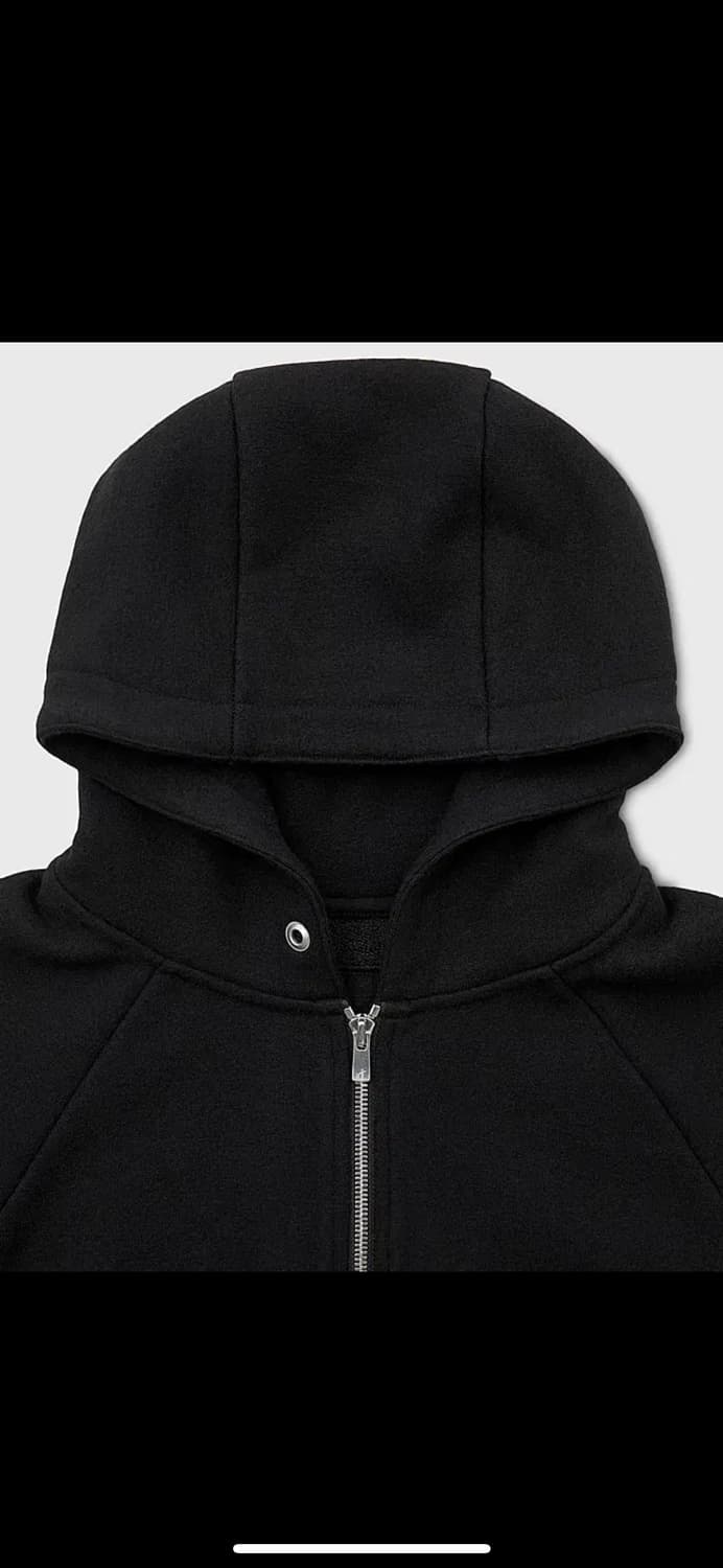 헤리티지플로스 메리노울 후드 집업 (집업 후디) 미디움 블랙 새상품 상품이미지2