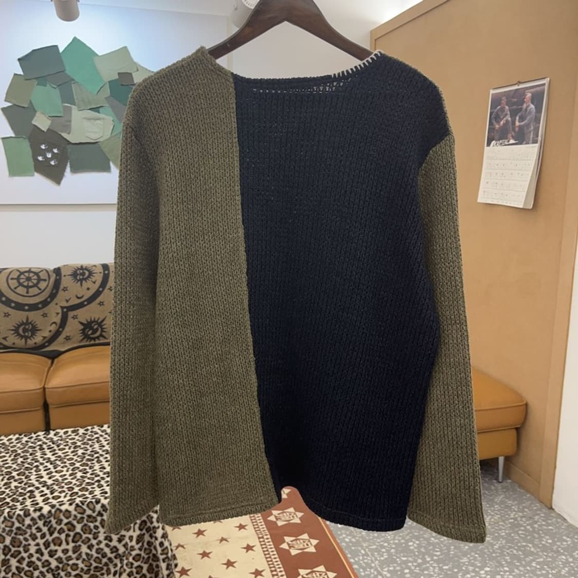 앤더슨벨 유니크 배색 콘트라스트 보트넥 니트 S C08879 상품이미지4