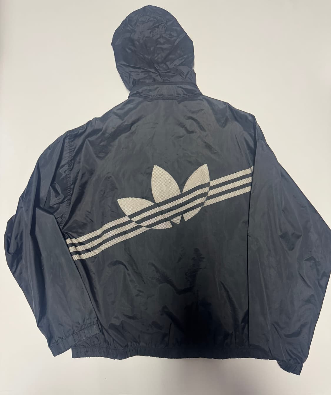 아디다스 커스텀 리메이크 빅 로고 후드 바람막이 L ~ XL 블랙 상품이미지2