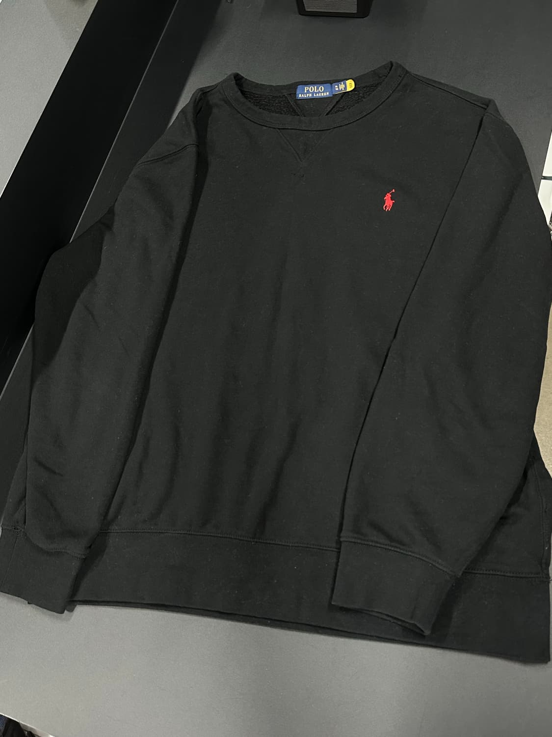 폴로 랄프로렌 블랙 크루넥 기모 맨투맨 상품이미지3