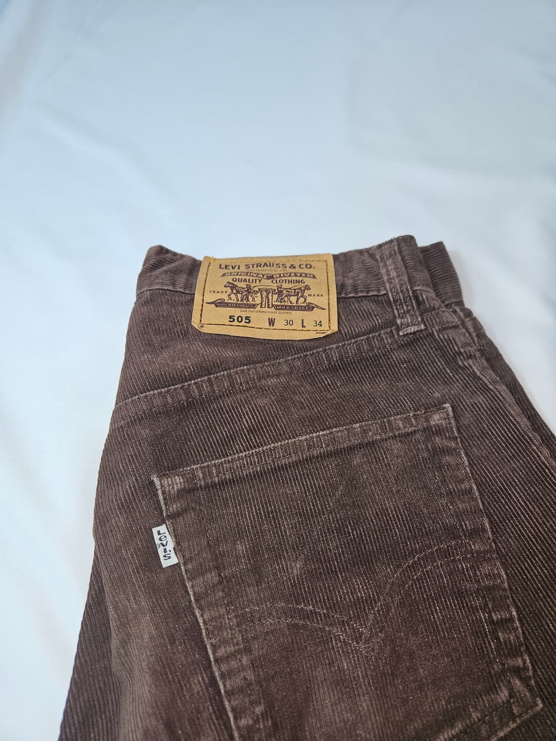 90s 리바이스 505 코듀로이 브라운 데님팬츠 빈티지 30x34 상품이미지3