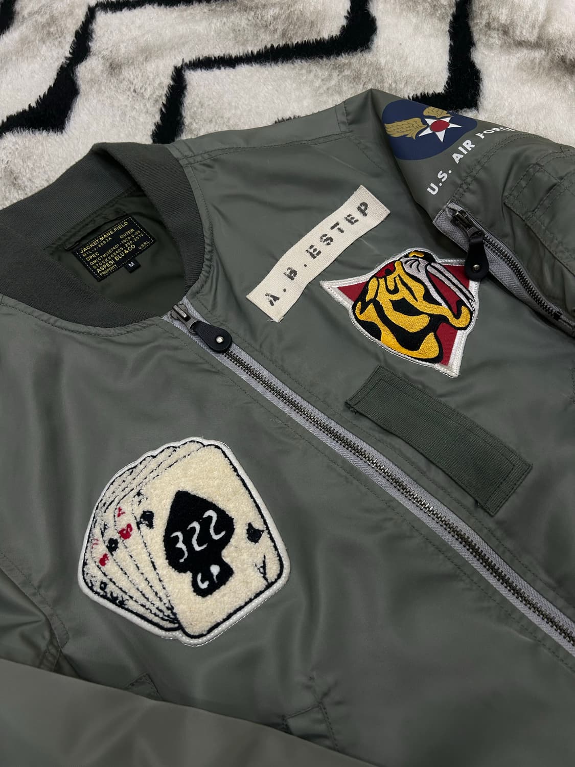 [M]Aspesi 패치 항공 자켓/세이지그린 상품이미지1