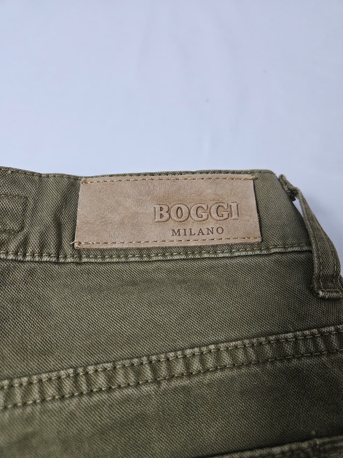 BOGGI 보기 밀라노 이태리 가죽패치 워크팬츠 슬랙스 코튼치노 32 상품이미지3