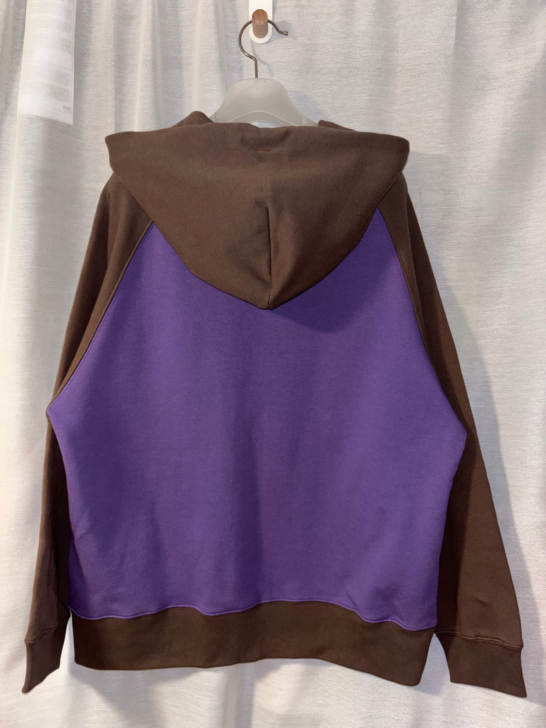 YAHNSISI 시시 컬러 블락 후드 집업 - 퍼플 브라운 상품이미지2