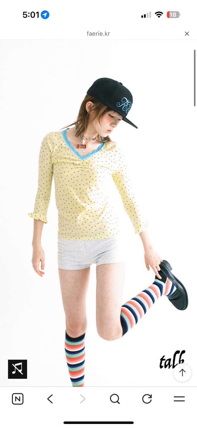 구해요)) 샵페어리 mini heart lace top (lemon) 상품이미지1