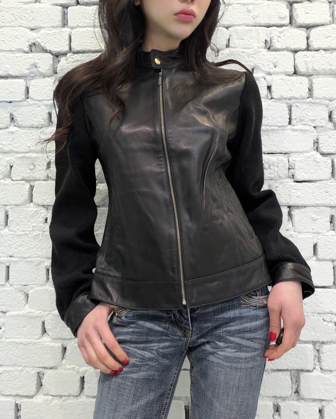 Lambskin Knit Combo Jacket 상품이미지4