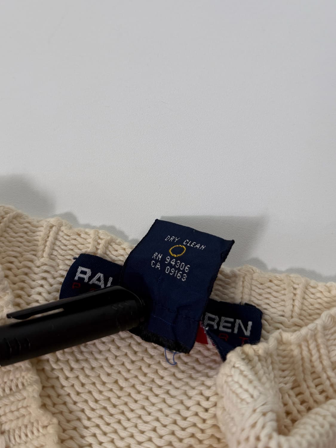 폴로 랄프로렌 90’s 루즈핏 아이보리 코튼 니트 상품이미지5