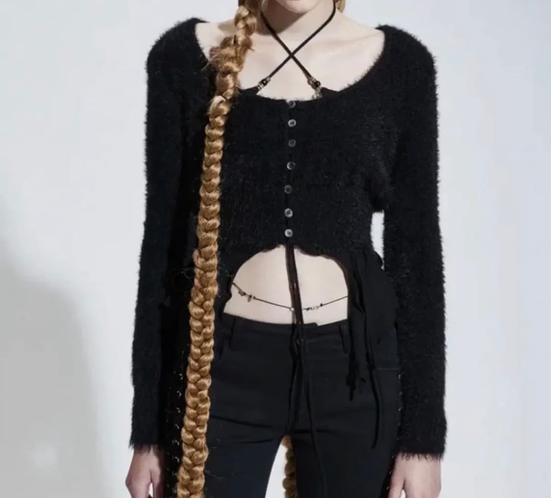 페인오어플레져-모르포 탑 슬리브리스 블랙 상품이미지2