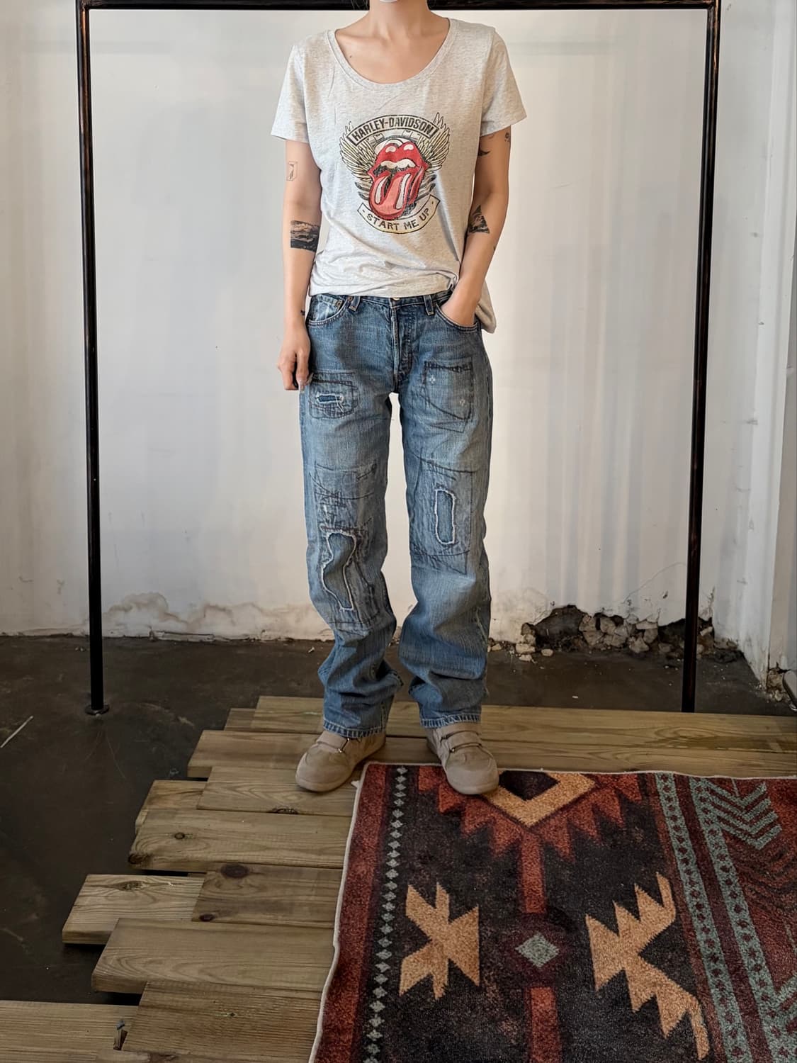     Levi’s 501 아트 리페어 스트레이트 데님 상품이미지1