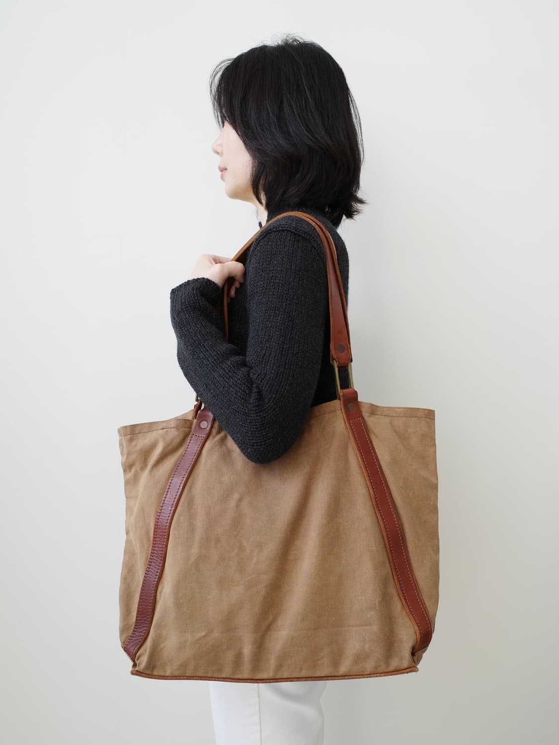 조슈아 벨라 왁스 캔버스/레더 토트백 상품이미지10