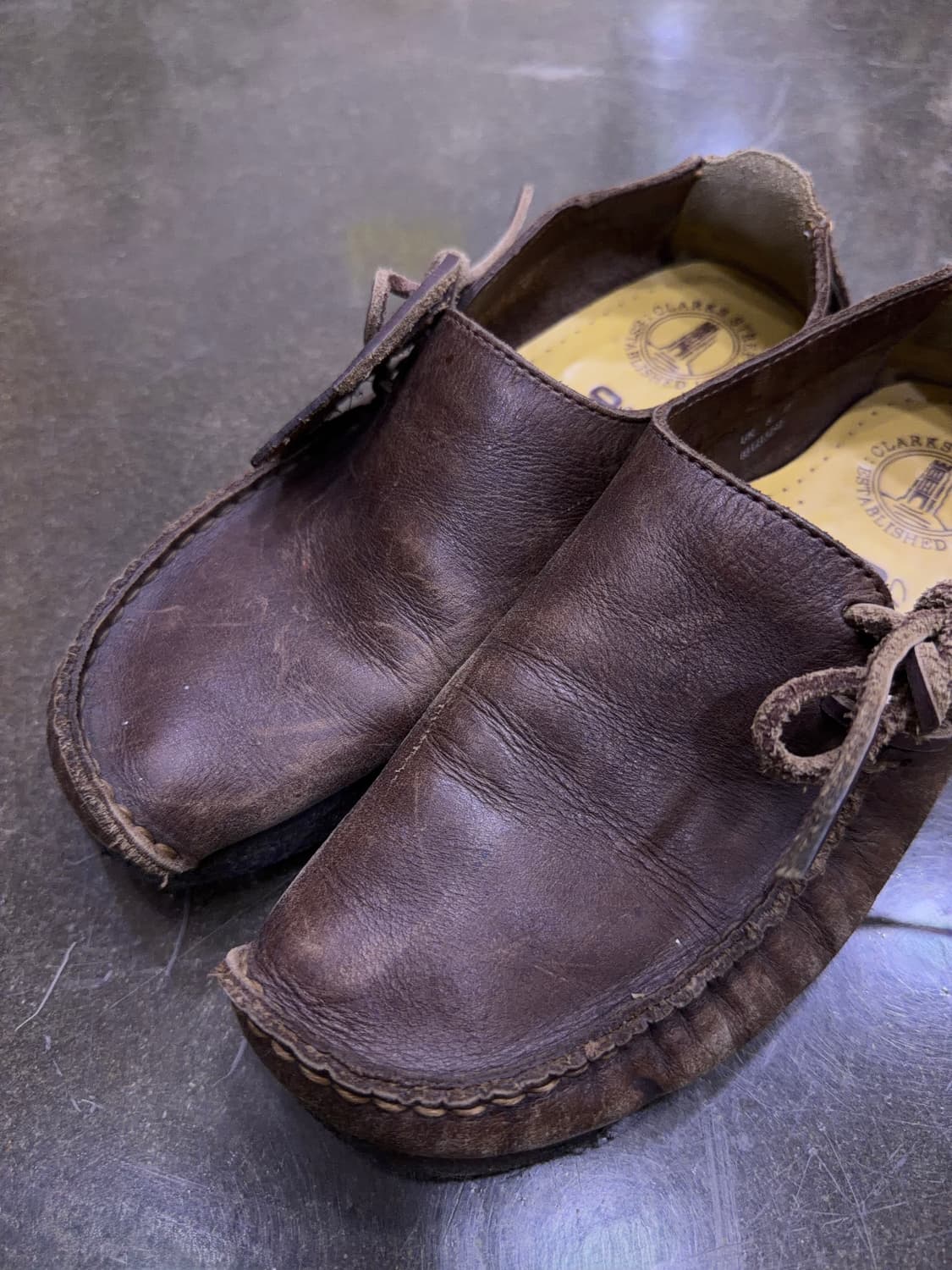 클락스 러그 브라운 가죽 모카신 슈즈 UK 5(240) 상품이미지3