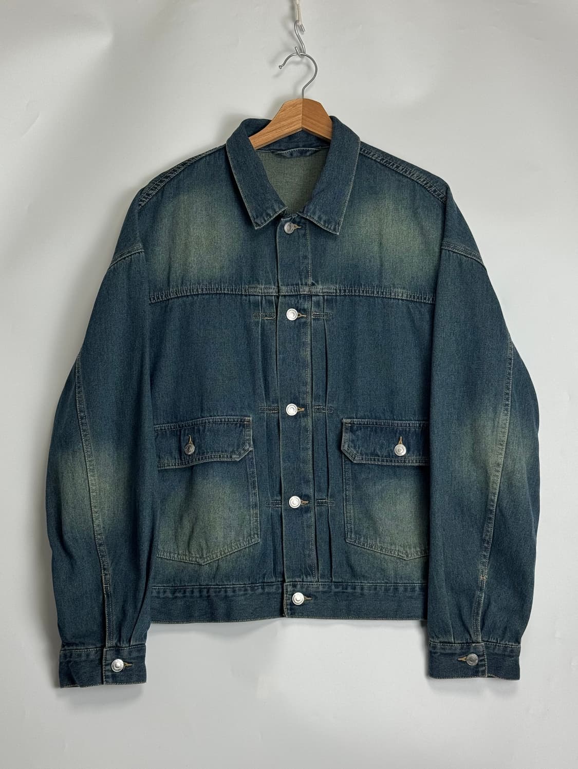 프릭스스토어 오버핏 2세대 데님 자켓 G잔 트러커 커버올 인디고 블루 L 상품이미지2