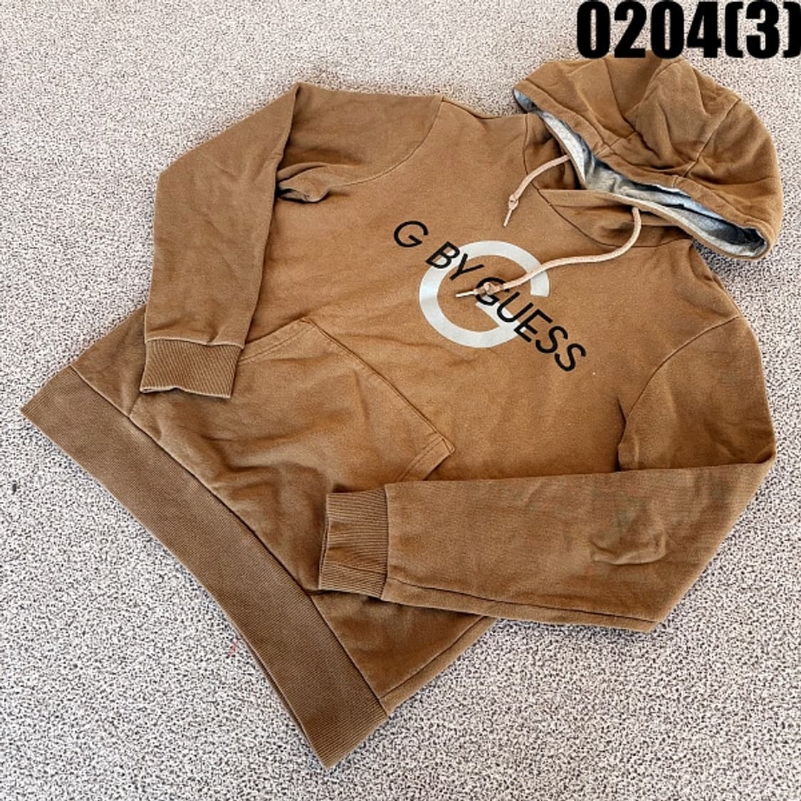 [XL] 게스 G바이게스 브라운 빅로고 후드티 0204(3) 상품이미지1